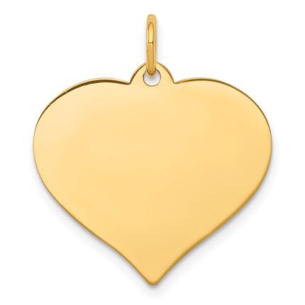 14k Plain .009 Gauge Engraveable Heart 21x20mm Disc Charm