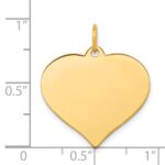 14k Plain .027 Gauge Engraveable Heart 21x20mm Disc Charm - Image 2