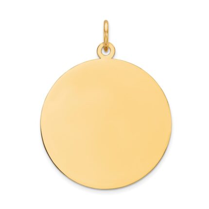 14k Plain .027 Gauge Round Engravable 21mm Disc Charm