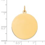 14k Plain .011 Gauge Round Engravable 21mm Disc Charm - Image 2