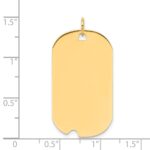 14k Plain .018 Gauge Engravable 34x19mm Dog Tag with Notch Disc Charm - Image 2