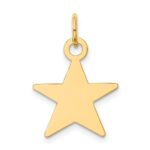 14K Plain .018 Gauge Engravable Star 17x15mm Disc Charm