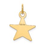 14K Plain .011 Gauge Engravable Star 17x15mm Disc Charm - Image 3