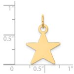 14K Plain .018 Gauge Engravable Star 17x15mm Disc Charm - Image 2