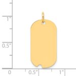 14k Plain .027 Gauge Engravable 25x13mm Dog Tag with Notch Disc Charm - Image 2