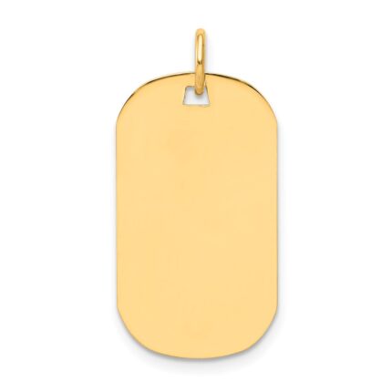 14k Plain .011 Gauge Engraveable 24x14mm Dog Tag Disc Charm