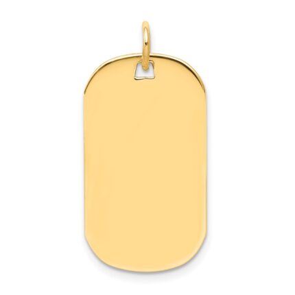 14k Plain .009 Gauge Engraveable 25x14mm Dog Tag Disc Charm