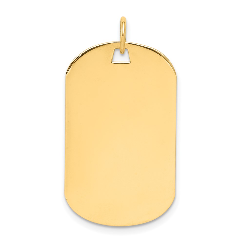 XM554-6.jpg 14k Plain .027 Gauge Engraveable 28x17mm Dog Tag Disc Charm - Image 1