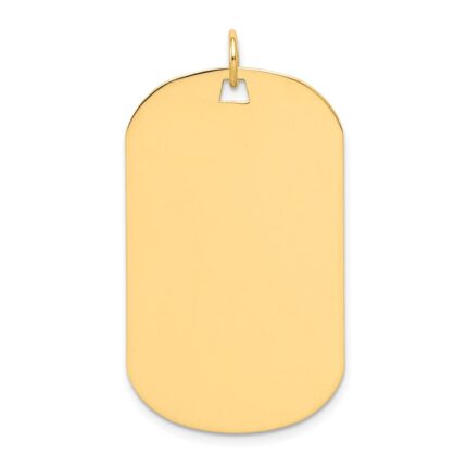 14k Plain .027 Gauge Engraveable 37x22mm Dog Tag Disc Charm