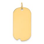 14k Plain .009 Gauge Engraveable 26x15mm Dog Tag with Notch Disc Charm - Image 2