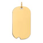 14k Plain .011 Gauge Engraveable 27x15mm Dog Tag with Notch Disc Charm - Image 2