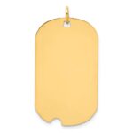 14k Plain .013 Gauge Engraveable 33x20mm Dog Tag with Notch Disc Charm