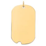 14k Plain .013 Gauge Engraveable 35x20mm Dog Tag with Notch Disc Charm