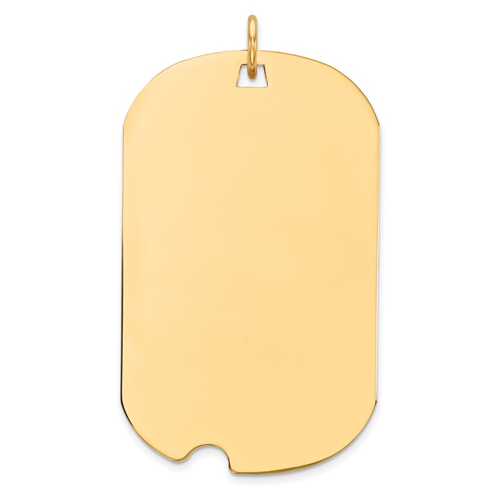 XM564-6.jpg 14k Plain .035 Gauge Engraveable 35x20mm Dog Tag with Notch Disc Charm - Image 1