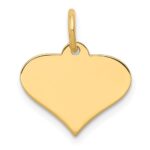 14k Plain .018 Gauge Engraveable Heart 12x14mm Disc Charm - Image 2