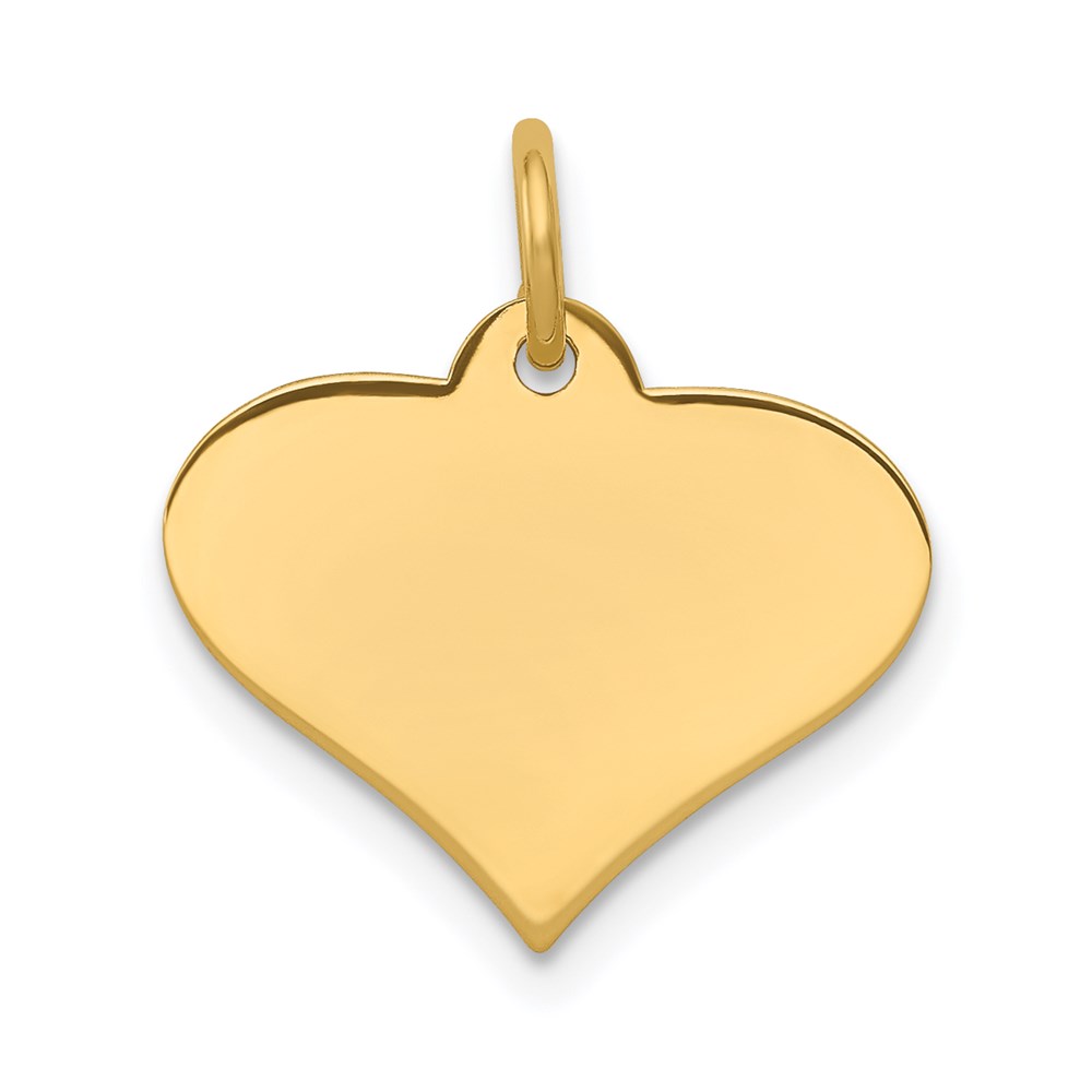XM567.jpg 14k Plain .011 Gauge Engraveable Heart 16x18mm Disc Charm - Image 1