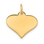 14k Plain .018 Gauge Engraveable Heart 19x21mm Disc Charm