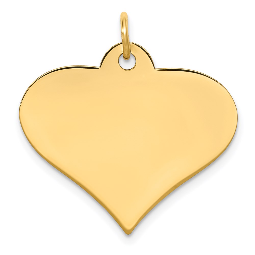 XM571.jpg 14k Plain .013 Gauge Engraveable Heart 22x25mm Disc Charm - Image 1