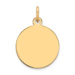 14k Plain .018 Gauge Round Engravable 15mm Disc Charm - Image 2