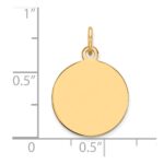 14k Plain .035 Gauge Round Engravable 15mm Disc Charm - Image 3