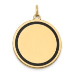 14k with Black Enamel Edge .027 Gauge Round Engravable 23mm Disc Charm