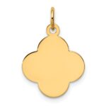 14k Plain .018 Gauge Engravable Quatrefoil 17x15mm Disc Charm - Image 4