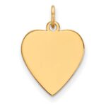 14k Plain .027 Gauge Heart Engravable 17x16.5mm Disc Charm