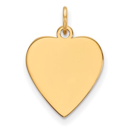 14k Plain .013 Gauge Heart Engravable 17x16.5mm Disc Charm