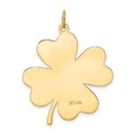 14k Plain .018 Gauge Engravable Clover 32x27mm Disc Charm - Image 4