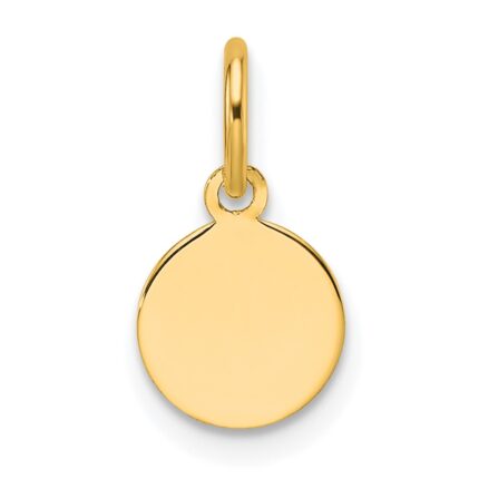 14k Plain .027 Gauge Round Engravable 7.5mm Disc Charm