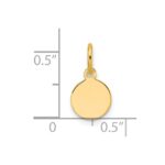 14k Plain .009 Gauge Round Engravable 7.5mm Disc Charm - Image 2