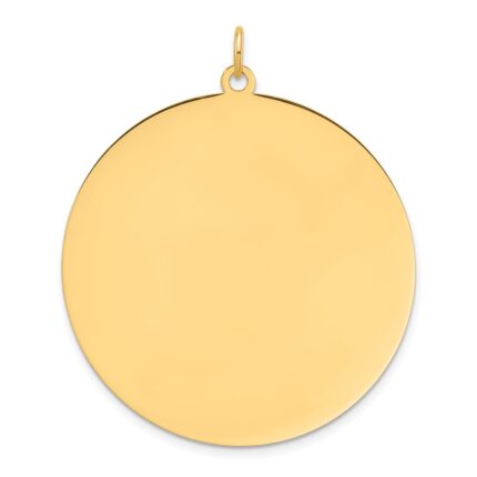 14k Plain .018 Gauge Round Engravable 38.3mm Disc Charm