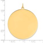 14k Plain .011 Gauge Round Engravable 38.3mm Disc Charm - Image 3