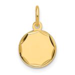 14k Etched Edge .013 Gauge Engravable Round 10.1mm Disc Charm
