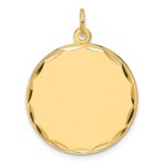 14k Etched Edge .013 Gauge Engravable Round 22.9mm Disc Charm