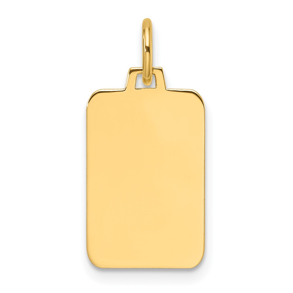 XM684-1.jpg 14k Plain .011 Gauge Engravable Rectangular 15.4x10.5mm Disc Charm - Image 1