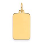 14k Plain .013 Gauge Engravable Rectangular 15.4x10.5mm Disc Charm