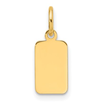 14k Plain .018 Gauge Engravable Rectangular 10.3x6.3mm Disc Charm