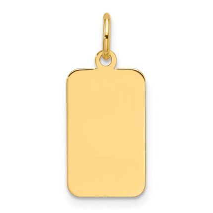 14k Plain .011 Gauge Engravable Rectangular 15.5x9.4mm Disc Charm
