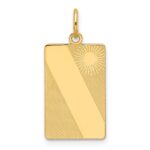 14k Patterned Sunburst with Diagonal Stripe .013 Gauge Engravable Rectangular 18x12mm Disc Charm