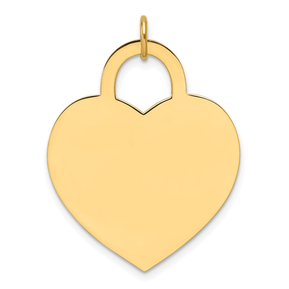 XM691-1.jpg 14k Plain .013 Gauge Engravable Heart 23.6x24.8mm Disc Charm - Image 1