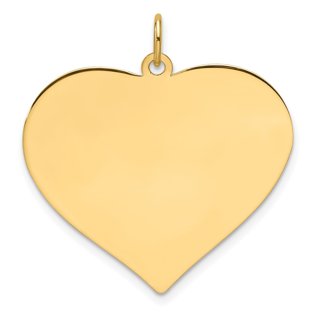 XM694-2.jpg 14k Plain .018 Gauge Engraveable Heart 25.7x28.9mm Disc Charm - Image 1