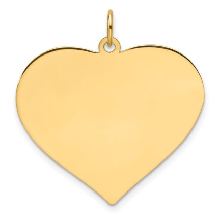 14k Plain .011 Gauge Engraveable Heart 25.7x28.9mm Disc Charm