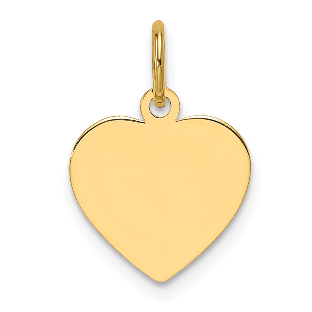 XM695-1.jpg 14k Plain .011 Gauge Engravable Heart 11.7x12.2mm Disc Charm - Image 1