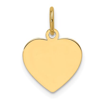 14k Plain .013 Gauge Engravable Heart 11.7x12.2mm Disc Charm