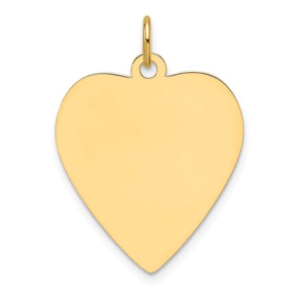 14k Plain .011 Gauge Engravable Heart 22.8x20.7mm Disc Charm