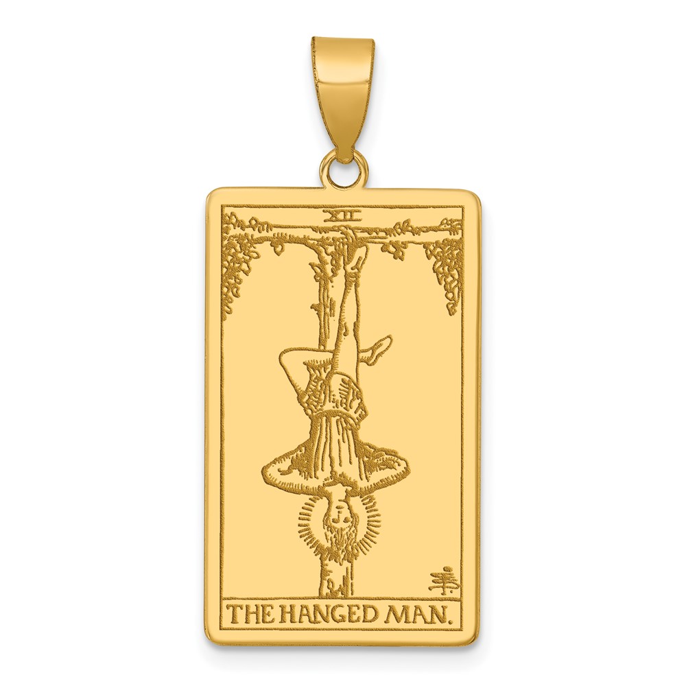 XM722.jpg 14ky The Hanged Man Tarot Card Pendant - Image 1