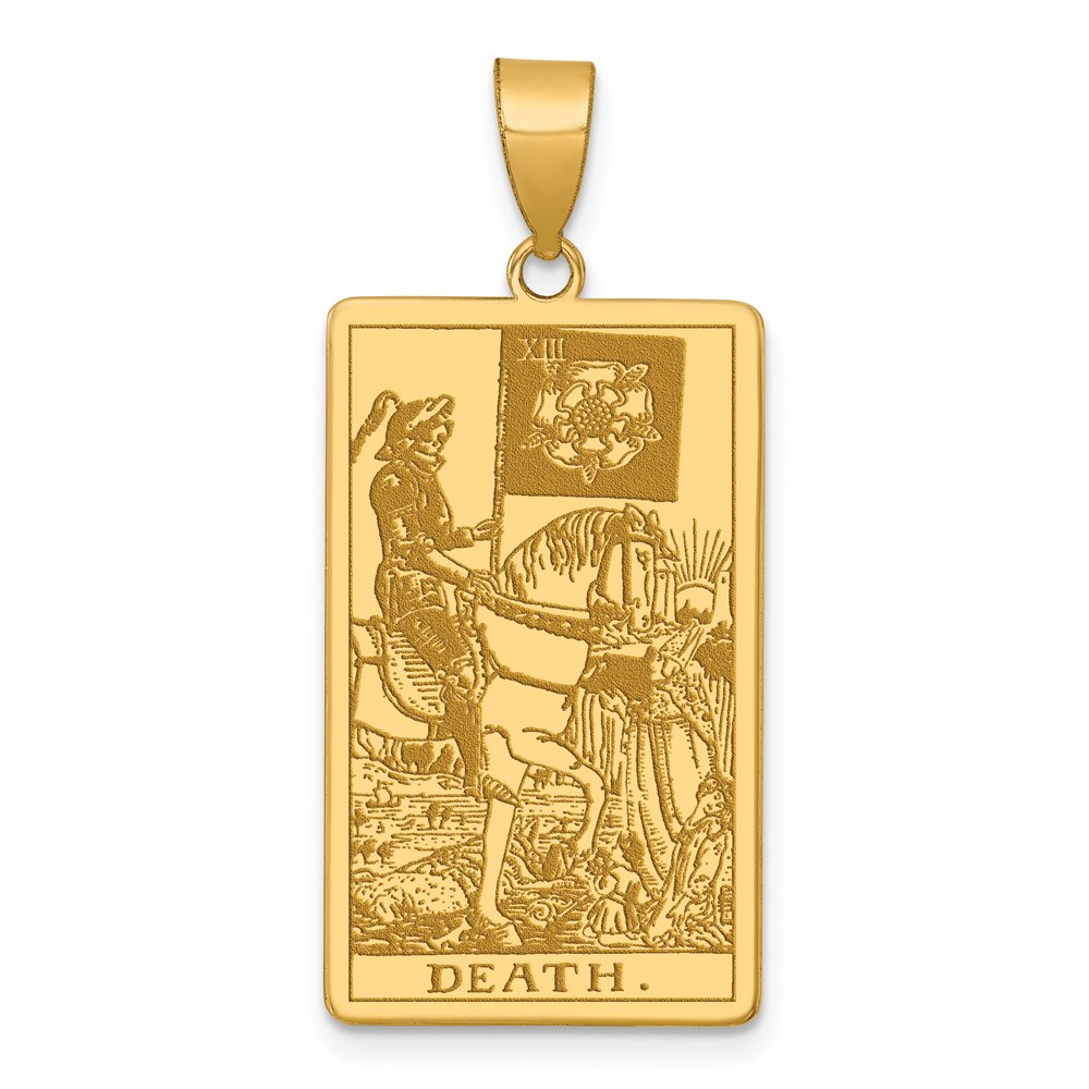XM723.jpg 14ky Death Tarot Card Pendant - Image 1