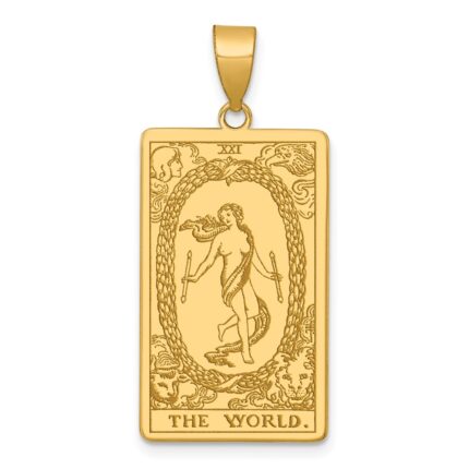 14ky The World Tarot Card Pendant