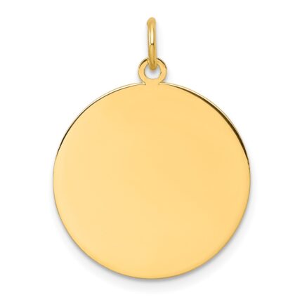 14k Plain .011 Gauge Round Engravable Disc Charm